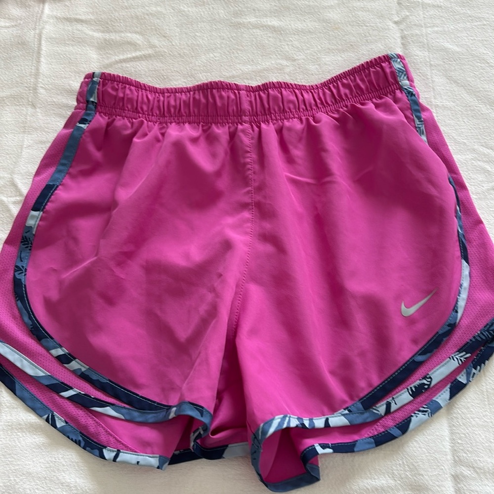 Nike dry fit tempo shorts, size small pink with a cute gray trim